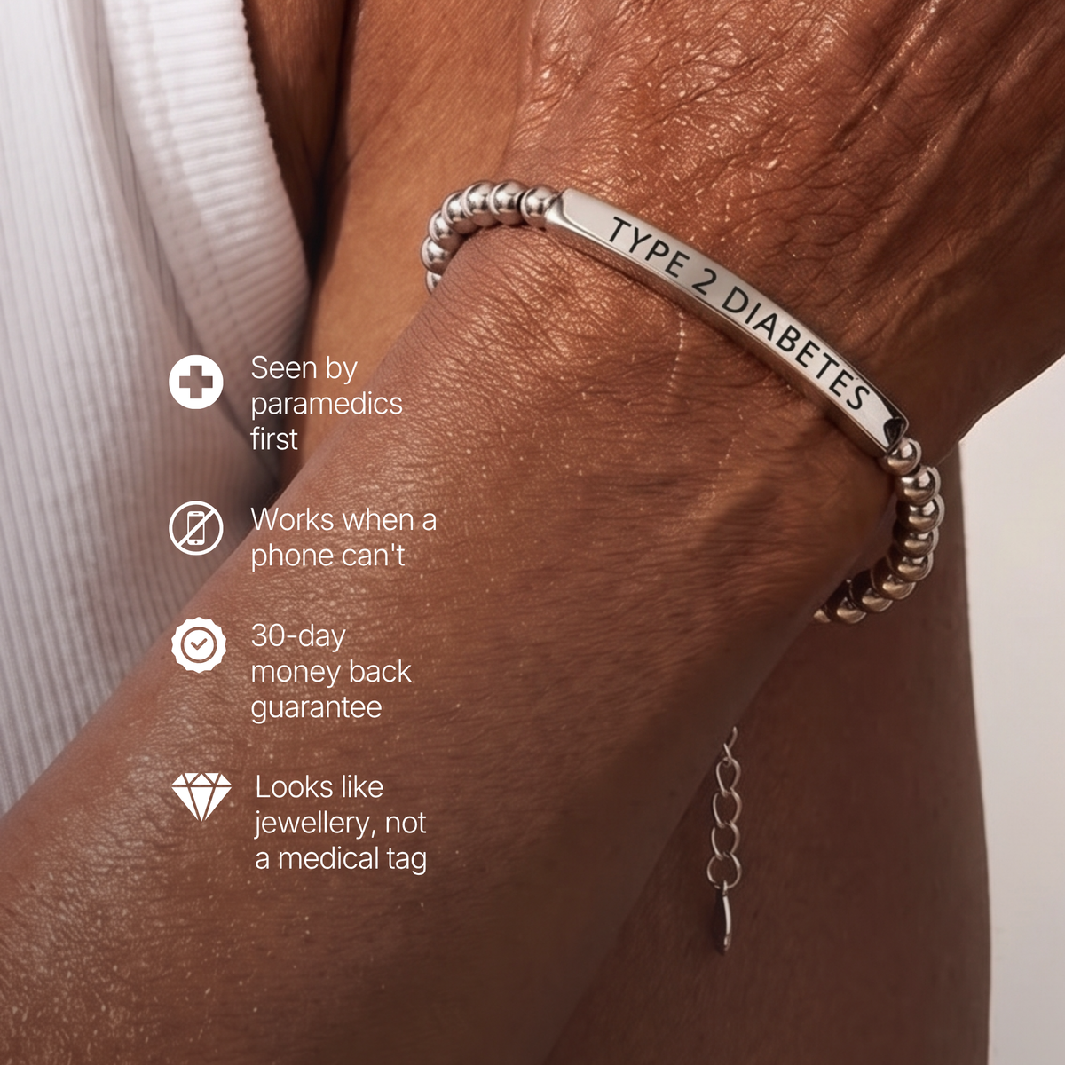 Diabetes Slim Bracelet, image 3