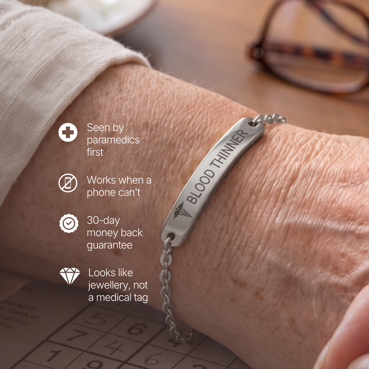 Blood Thinner Bar Bracelet, image 3