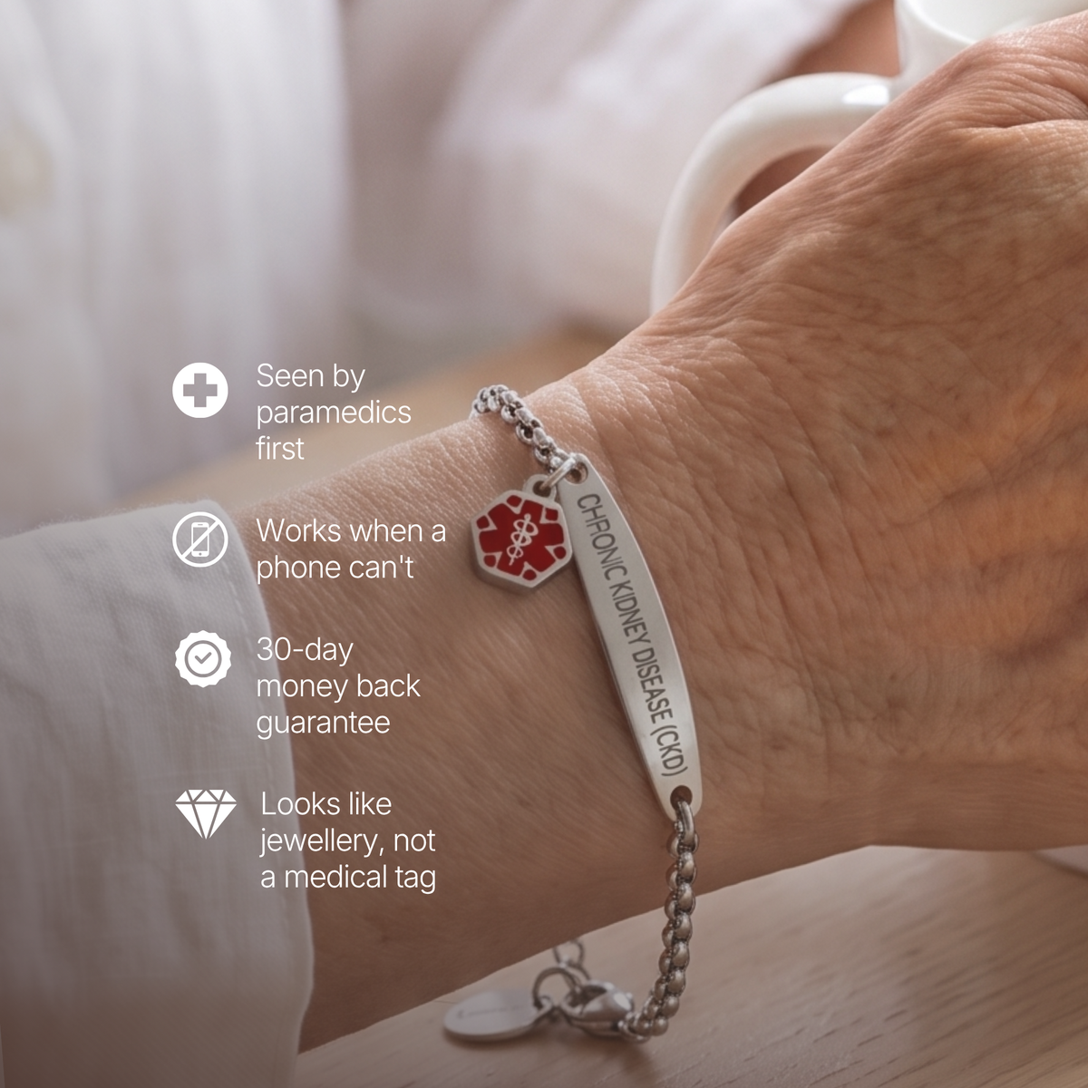 Chronic Kidney Disease (CKD) Charm Bracelet, image 3
