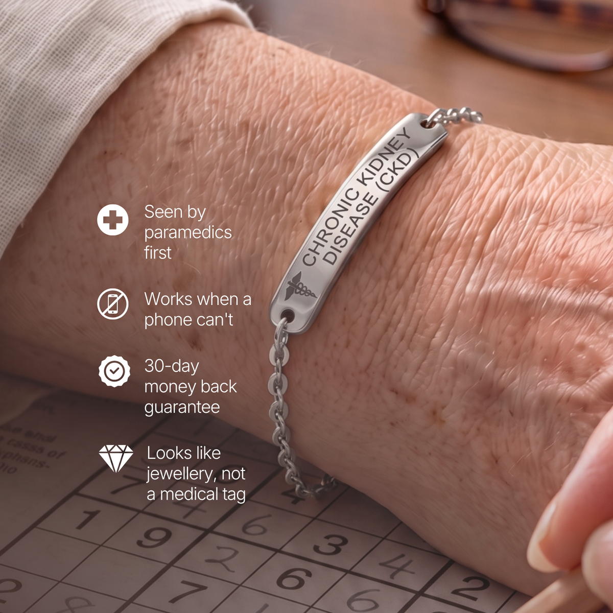 Chronic Kidney Disease (CKD) Bar Bracelet, image 3